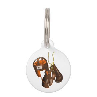 Médaillon Pour Animaux Gants et casque de boxe vintages