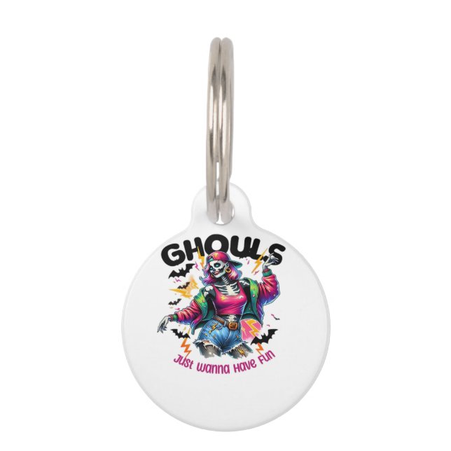 Médaillon Pour Animaux Ghouls veut juste s'amuser Halloween Vibes (Devant)