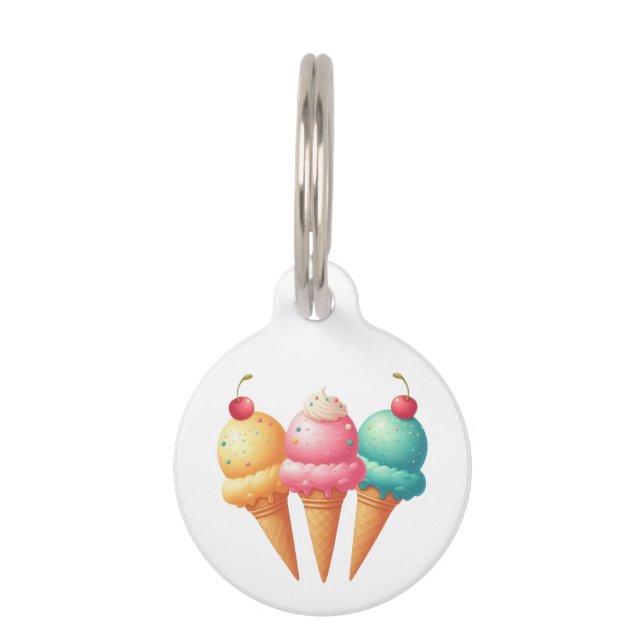 Médaillon Pour Animaux Glace colorée (Devant)