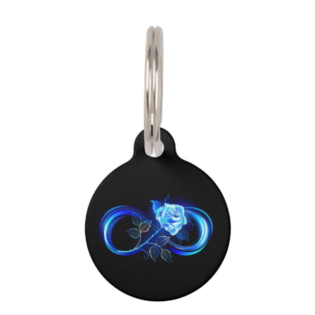 Médaillon Pour Animaux Glowing infinity with blue rose (Devant)