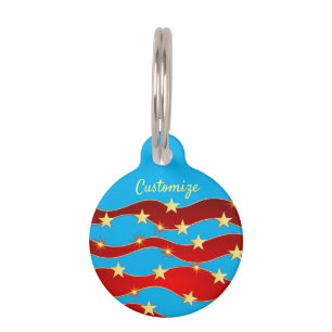 Médaillon Pour Animaux Gold Stars Patriot Sky Thunder_Cove