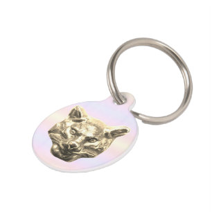 Médaillon Pour Animaux Golden Cat – chat doré Pastel pastel
