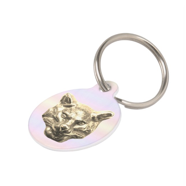 Médaillon Pour Animaux Golden Cat – chat doré Pastel pastel (Côté )