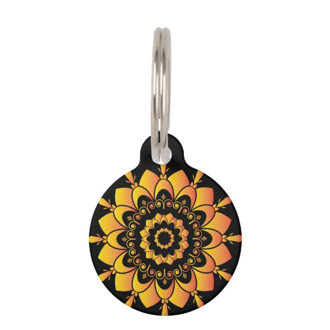 Médaillon Pour Animaux Golden Unique Mandala Design (Devant)