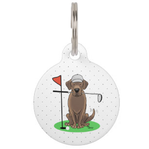 Médaillon Pour Animaux Golf Labrador Retriever Chocolat Chien - Mignon