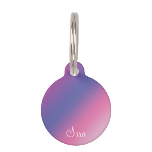 Médaillon Pour Animaux gradient bleu pourpre rose élégant d'ombre color