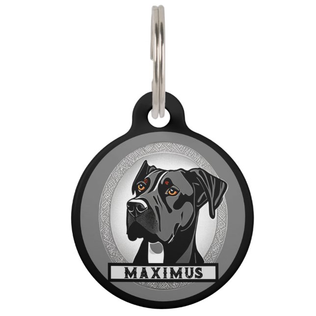 Médaillon Pour Animaux Grand Danois Personnalisé (Devant)