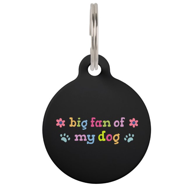 Médaillon Pour Animaux Grand fan de mon chien (Devant)