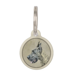 Médaillon Pour Animaux Grande Danse (Brindle) Peinture - Art Chien origin
