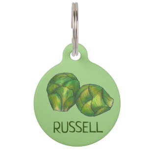 Médaillon Pour Animaux Green Brussels Sproues Légumes végétariens Foodie