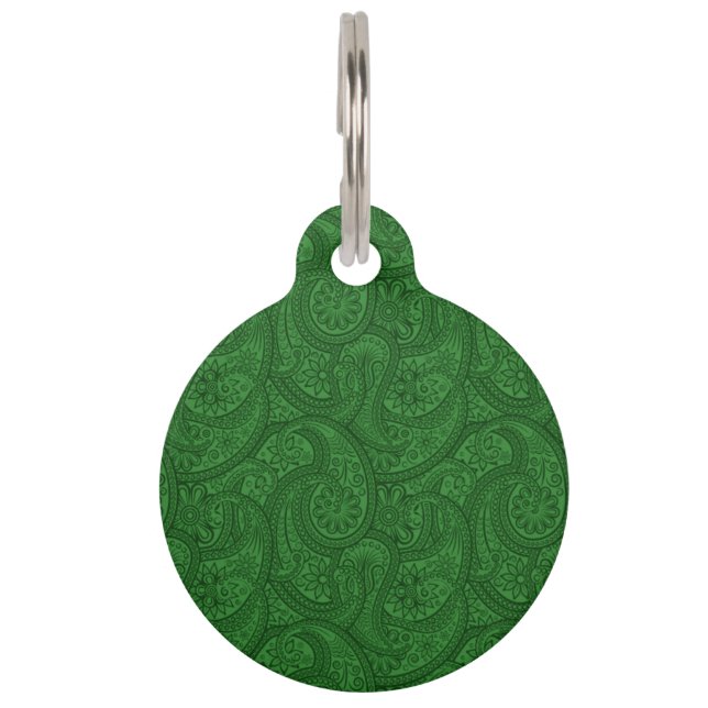 Médaillon Pour Animaux Green Paisley (Devant)