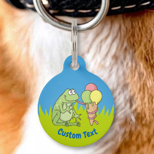 Médaillon Pour Animaux Grenouille avec étiquette de compagnie de glace