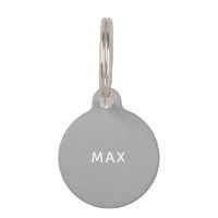 Gris minimaliste personnalisé nom chien tag