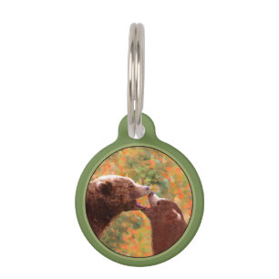 Médaillon Pour Animaux Grizzly Bear Mom and Cub Painting - Wildlife Art