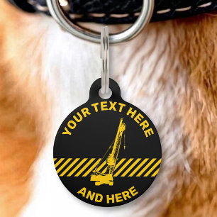 Médaillon Pour Animaux Grue de construction