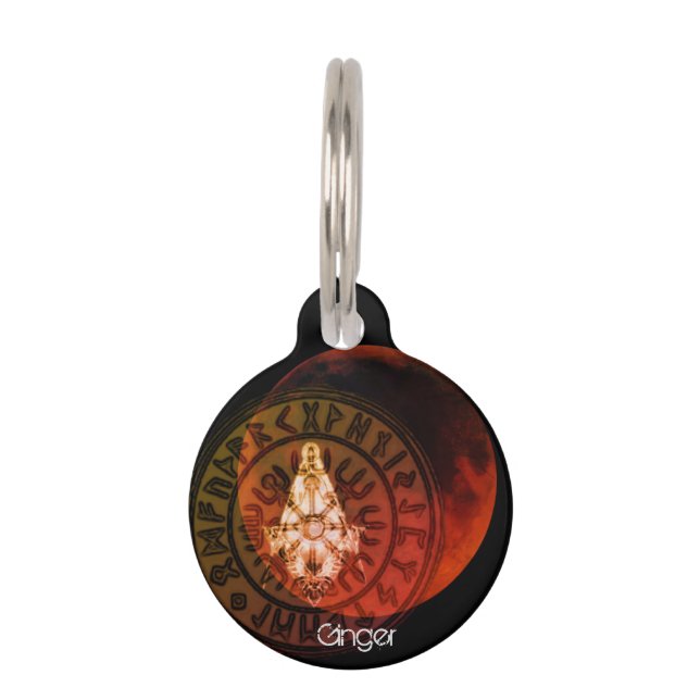 Médaillon Pour Animaux Guerrier maçonnique (Devant)