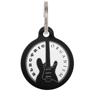 Médaillon Pour Animaux Guitare Électrique Musique Rock Cool Personnalisé