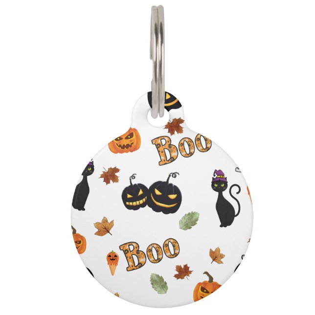 Médaillon Pour Animaux Halloween Cat Boo (Devant)