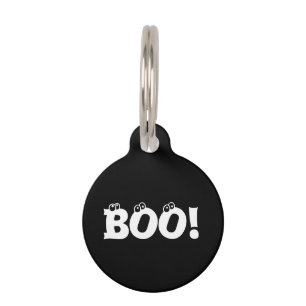 Médaillon Pour Animaux Halloween Épouvantable Boo! globes oculaires noirs