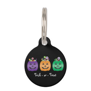Médaillon Pour Animaux Halloween Jack-o'-lantern Candy Pail