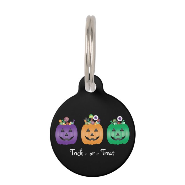 Médaillon Pour Animaux Halloween Jack-o'-lantern Candy Pail (Devant)
