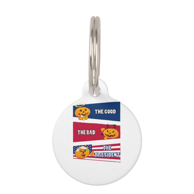 Médaillon Pour Animaux Halloween le président Trumpkin (Devant)