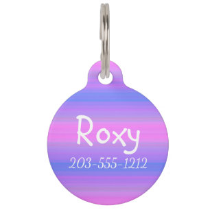 Médaillon Pour Animaux HAMbyWG - Balise Nom de l'animal - Rose violet