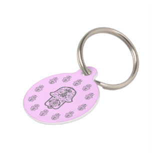 Médaillon Pour Animaux Hamsa floral (original)