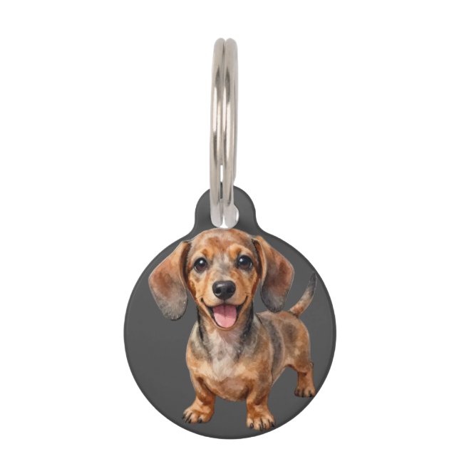 Médaillon Pour Animaux Happy Dachshund Puppy (Devant)