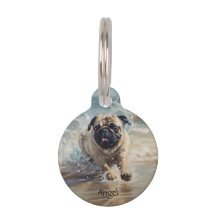 Happy Pug à la Plage personnalisable