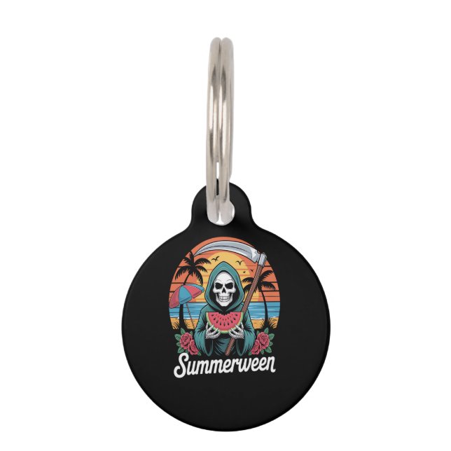 Médaillon Pour Animaux Happy Summerween Grim Reaper Watermelon été (Devant)