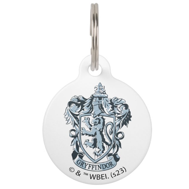Médaillon Pour Animaux Harry Potter | Blason de Gryffindor Bleu (Devant)
