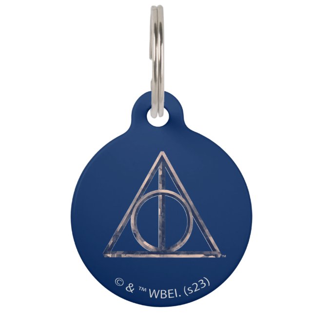 Médaillon Pour Animaux Harry Potter | Deathly Hallows Watercolor (Devant)