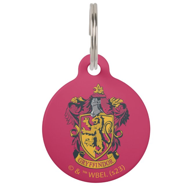 Médaillon Pour Animaux Harry Potter | Gryffindor Crest Gold et Rouge (Devant)
