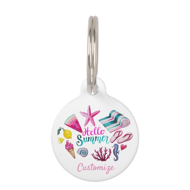 Médaillon Pour Animaux Hello Summer (Dos)