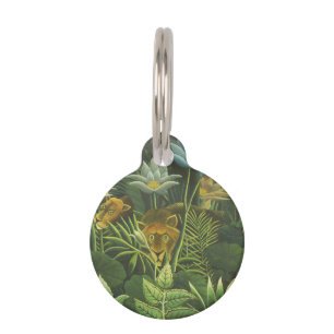 Médaillon Pour Animaux Henri Rousseau Jungle Tropical Lion Impression Vin