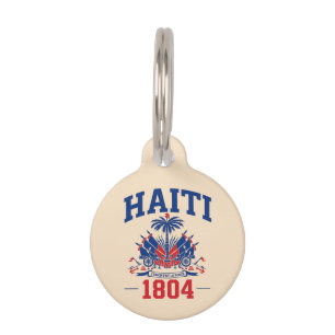 Médaillon Pour Animaux Héritage Graphique Drapeau Patriotique Vintage Haï