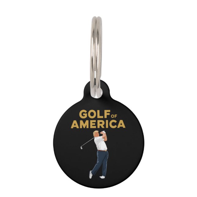 Médaillon Pour Animaux Hilarious Funny Golf of America Mème Trump Pun (Devant)