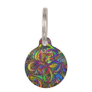 Médaillon Pour Animaux Hippie Super Psychedelic Design Thunder_Cove
