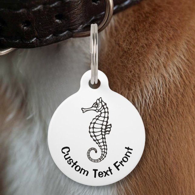 Médaillon Pour Animaux Hippocampe noir (Créateur téléchargé)