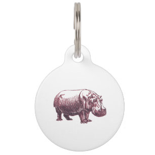 Médaillon Pour Animaux Hippopotame