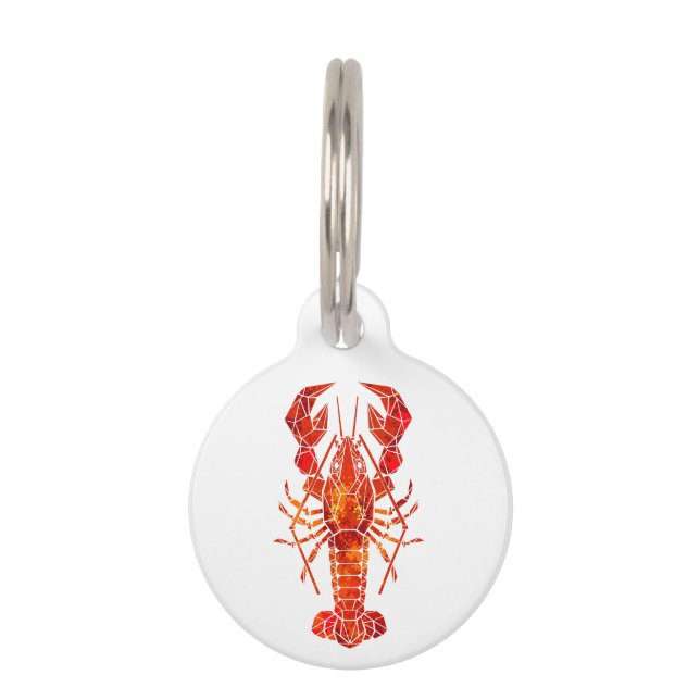 Médaillon Pour Animaux Homard polygonal rouge (Devant)