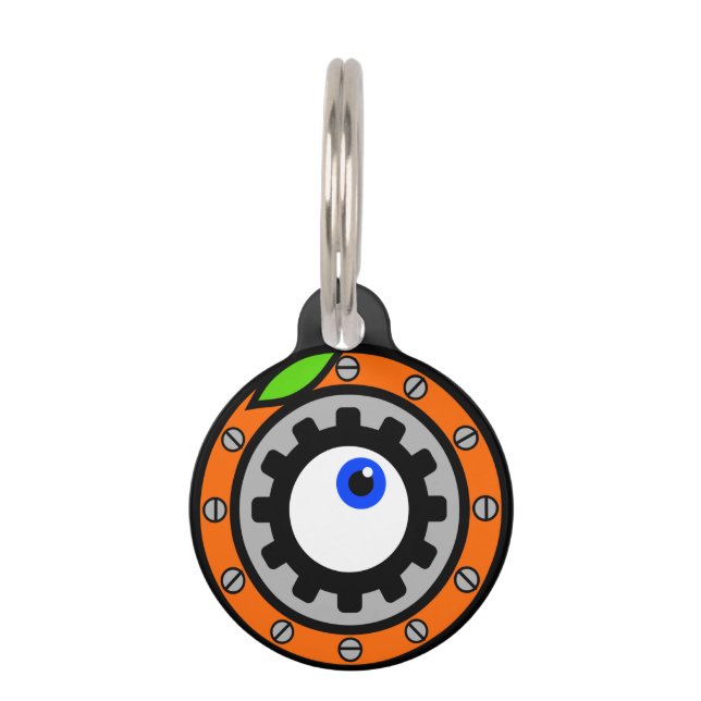 Médaillon Pour Animaux Horloge orange (Devant)