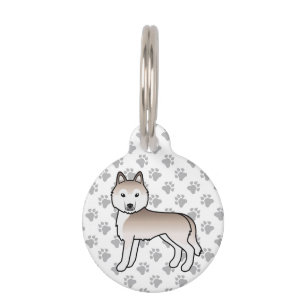 Médaillon Pour Animaux Husky Sibérien Rouge Clair Chien de Dessin Animé M