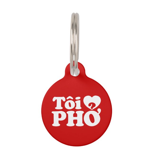 Médaillon Pour Animaux I Heart (Love) Pho (Tôi PHỞ) (Devant)
