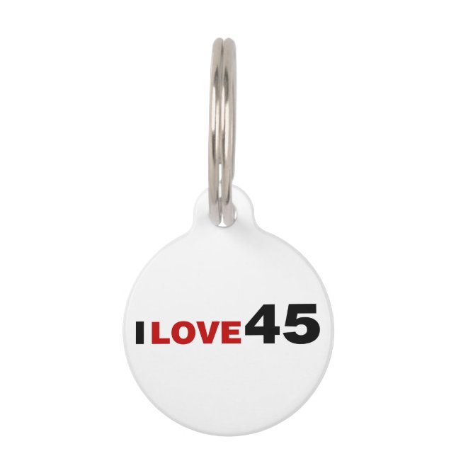 Médaillon Pour Animaux I Love 45 (Devant)