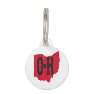 Médaillon Pour Animaux I Love My Ohio Home Script Ohio Buckeye State