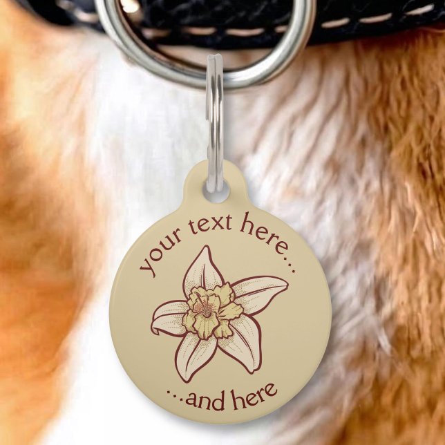 Médaillon Pour Animaux Icône de fleur de vanille (Créateur téléchargé)