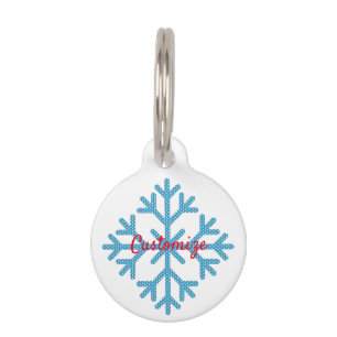 Médaillon Pour Animaux Icy Blue Snowflake Thunder_Cove    