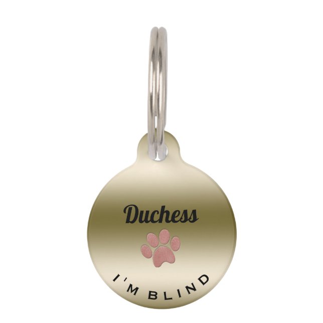 Médaillon Pour Animaux Identification sans visibilité d'or d'empreinte de (Devant)